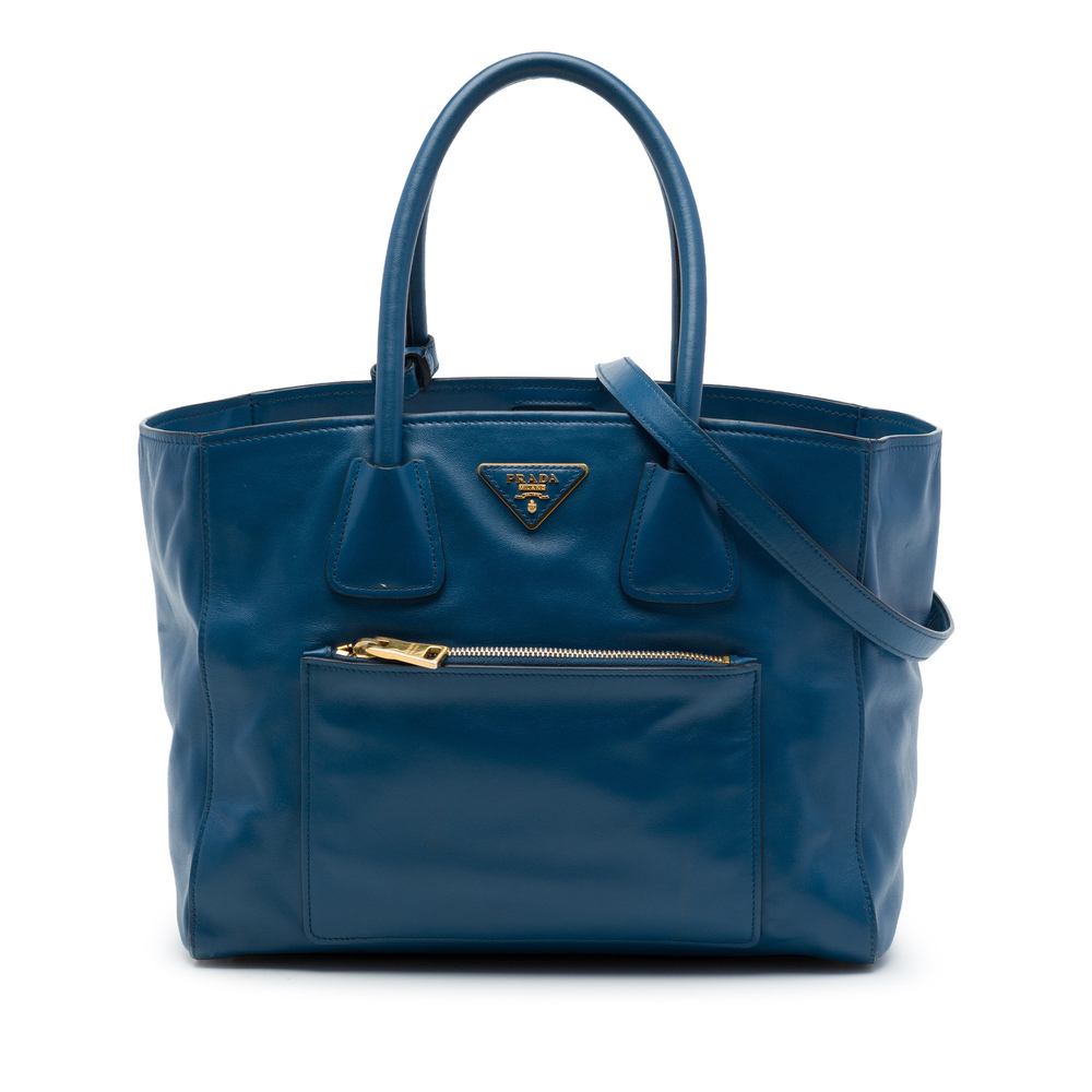 Pre-Loved Prada Soft Calf Front Pocket Shopping Tote
